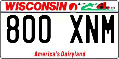WI license plate 800XNM