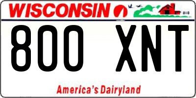 WI license plate 800XNT
