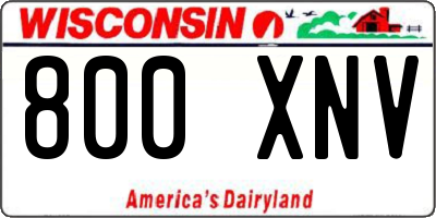 WI license plate 800XNV