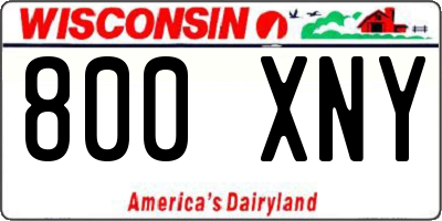WI license plate 800XNY
