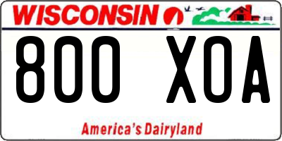 WI license plate 800XOA