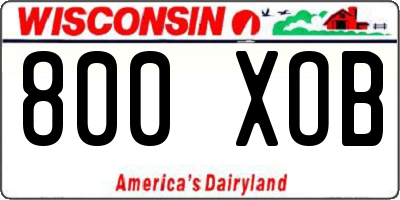 WI license plate 800XOB