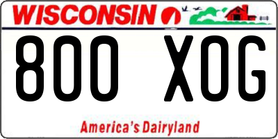 WI license plate 800XOG