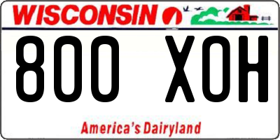 WI license plate 800XOH