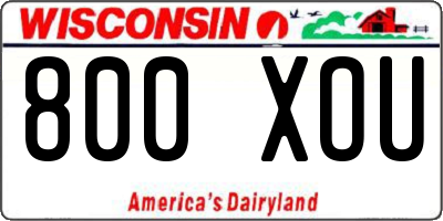 WI license plate 800XOU