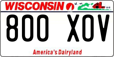 WI license plate 800XOV