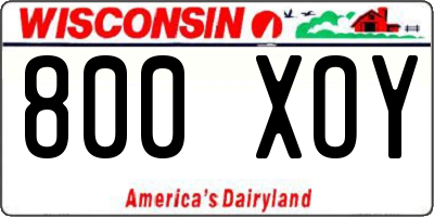 WI license plate 800XOY