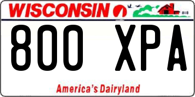 WI license plate 800XPA