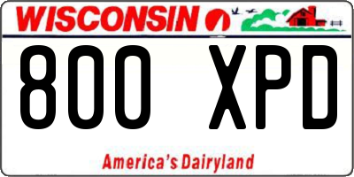 WI license plate 800XPD