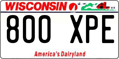WI license plate 800XPE