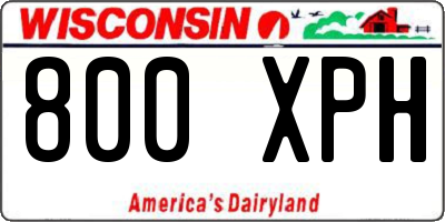 WI license plate 800XPH
