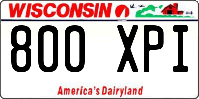 WI license plate 800XPI