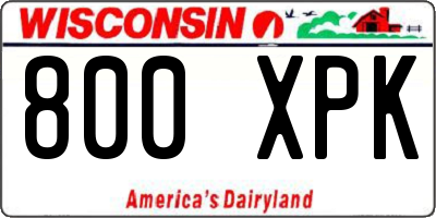 WI license plate 800XPK