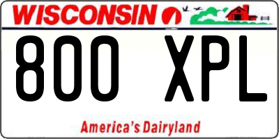 WI license plate 800XPL