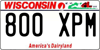 WI license plate 800XPM