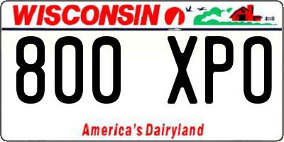 WI license plate 800XPO