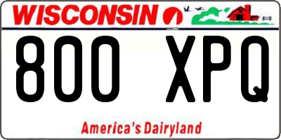 WI license plate 800XPQ