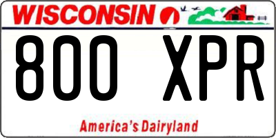 WI license plate 800XPR