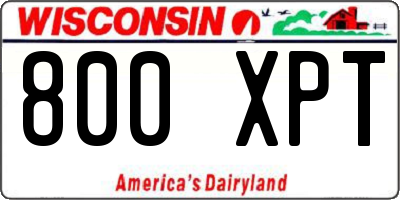 WI license plate 800XPT