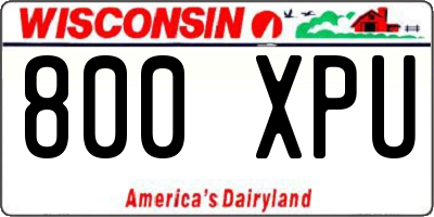 WI license plate 800XPU