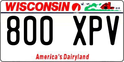 WI license plate 800XPV