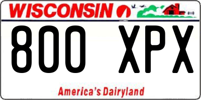 WI license plate 800XPX