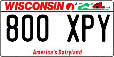 WI license plate 800XPY