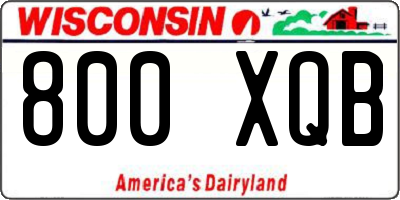 WI license plate 800XQB