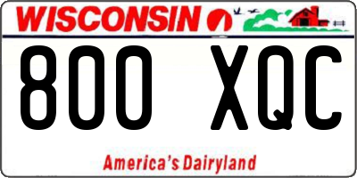 WI license plate 800XQC