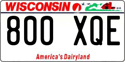 WI license plate 800XQE