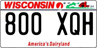 WI license plate 800XQH