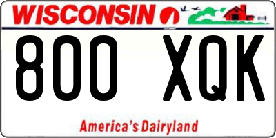 WI license plate 800XQK