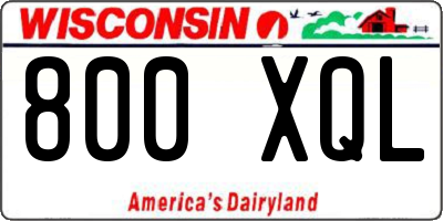 WI license plate 800XQL