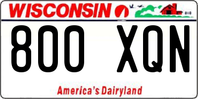 WI license plate 800XQN