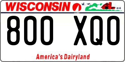 WI license plate 800XQO