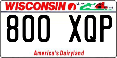 WI license plate 800XQP