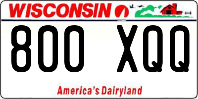 WI license plate 800XQQ