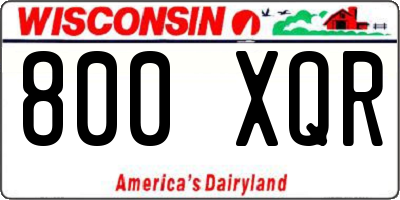 WI license plate 800XQR