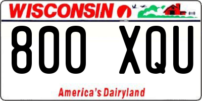 WI license plate 800XQU