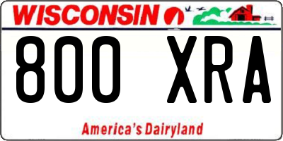 WI license plate 800XRA