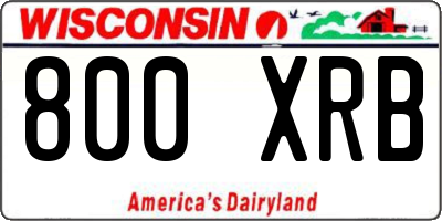 WI license plate 800XRB
