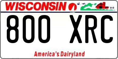 WI license plate 800XRC