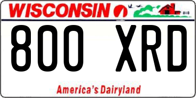 WI license plate 800XRD