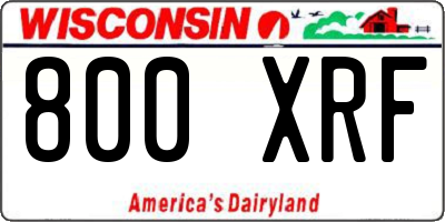 WI license plate 800XRF