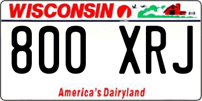 WI license plate 800XRJ