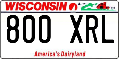 WI license plate 800XRL