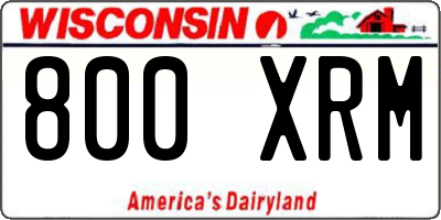 WI license plate 800XRM