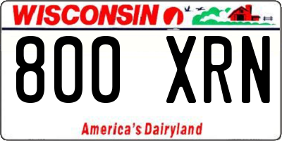 WI license plate 800XRN