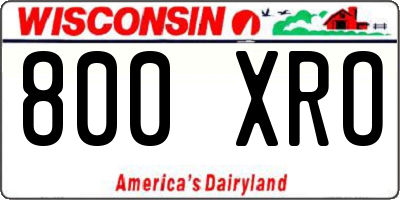 WI license plate 800XRO