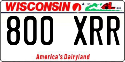 WI license plate 800XRR